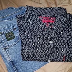 Cinch mens button  shirt medium